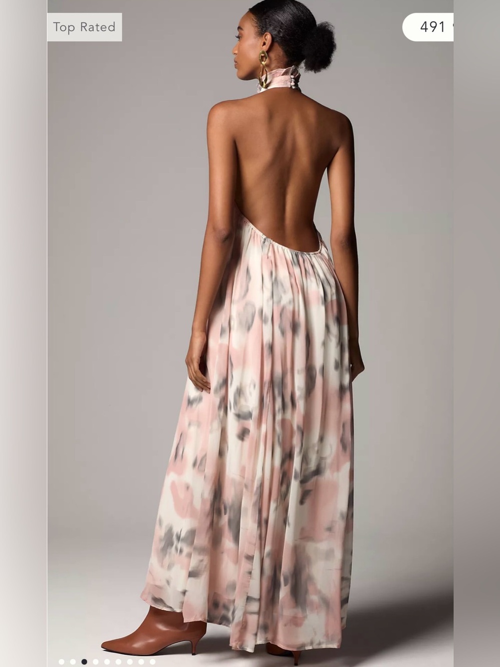 Maeve Halter Sheer Printed Maxi Dress Sz Medium NWT! - Picture 3 of 12